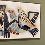 Wall panel, modernist ceramic signed Sinclair (from Hendrickx), 1950/60