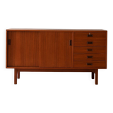 Scandinavian teak sideboard with sliding doors, 1960s