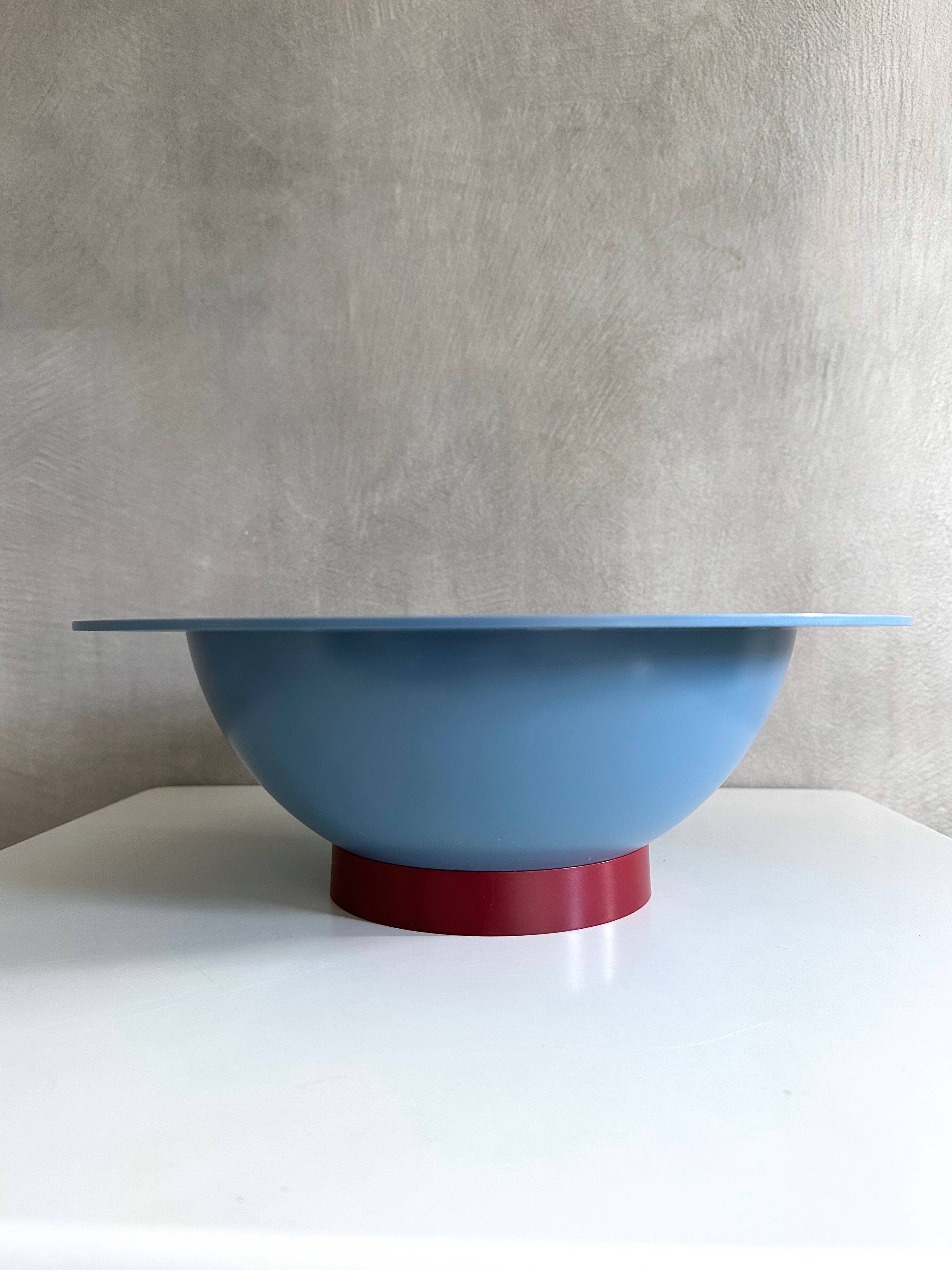 Alessi Euclid salad bowl with cutlery by Michael Graves, 90's