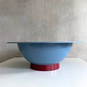 Alessi Euclid salad bowl with cutlery by Michael Graves, 90's