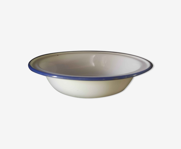 Bassine en tôle émaillée blanche