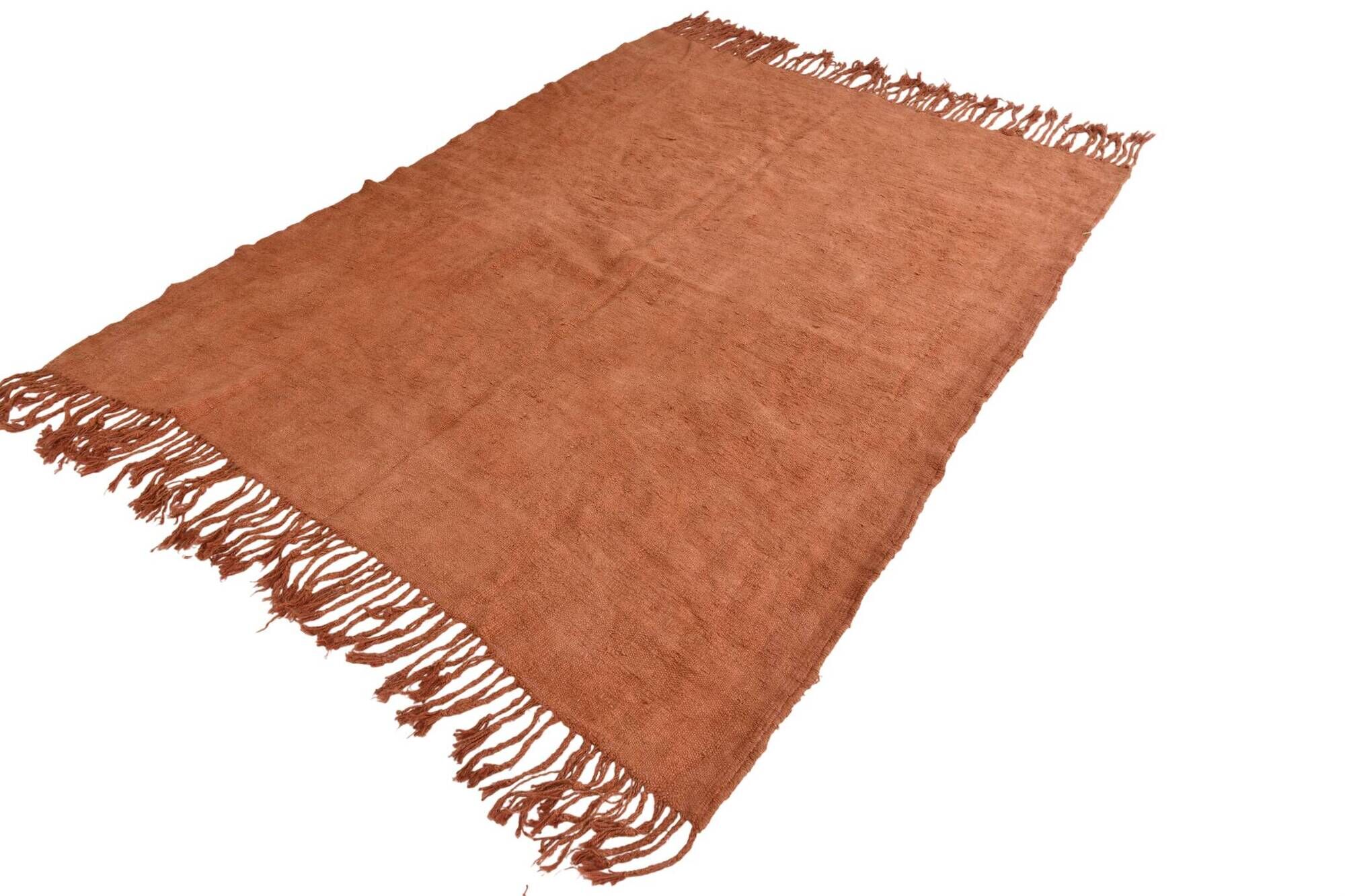 Kilim Turc Vintage Terracotta Uni, Tapis Naturel pour Salon et Chambre