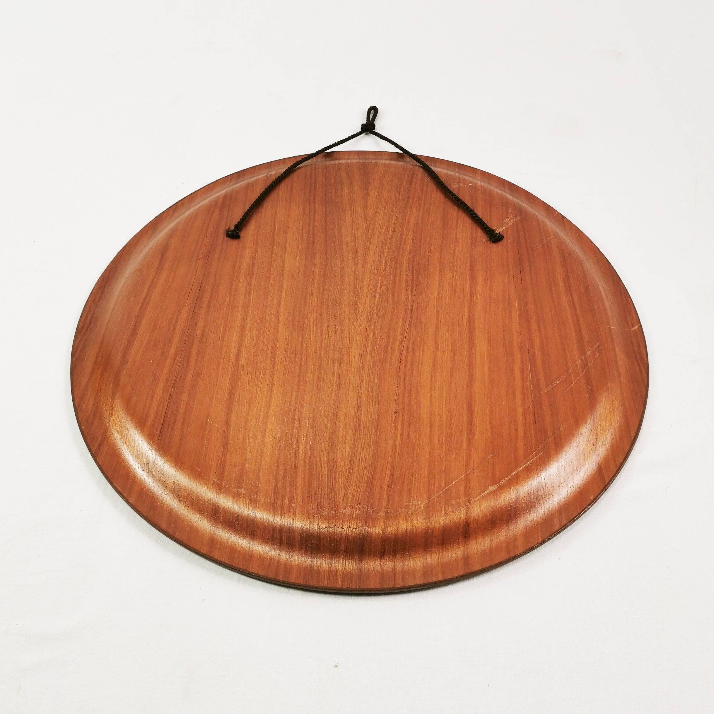 Mid Century Teak Round Wall Mirror, Denmark, 1960s