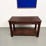 Small pine drapery table from the 1950s