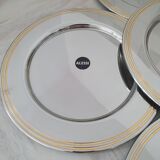 Alessi Ettore Sottsass / 6 large stainless steel presentation plates 18/10