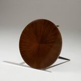 WOOD VENEER AND BRONZE COFFEE TABLE, 1950s