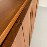 Antique modular shelf in solid French elm from the 60s, vintage