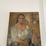 Cubist oil on canvas by Elisabeth Ronget