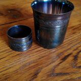 Christofle towel cup and ring box