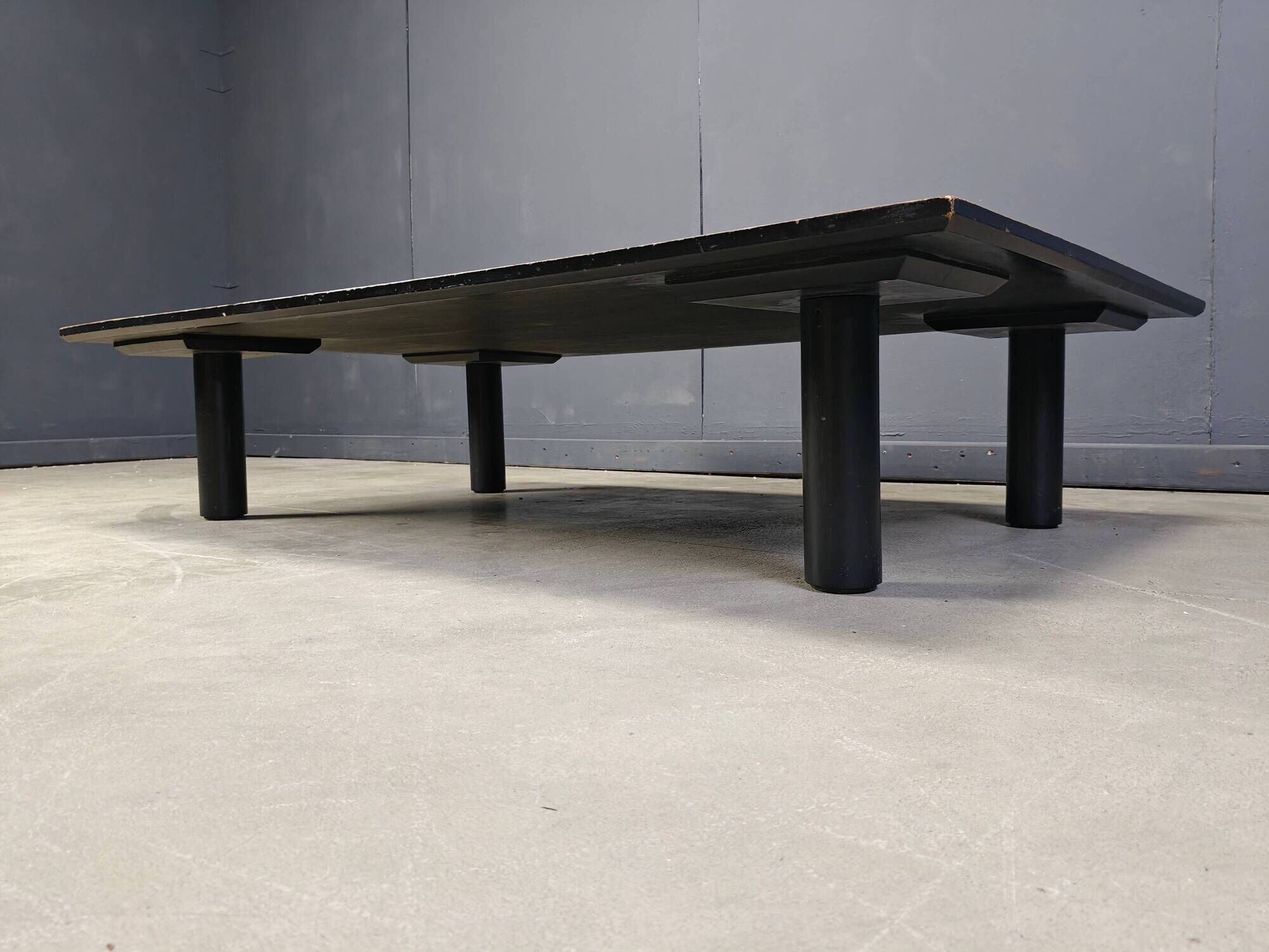 XL bamboo coffee table in the manner of Axel Vervoordt, 1970s