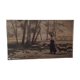 Oil on canvas the sheep herder signed Schmidt