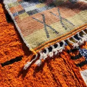 Orange Beni Ouarain Moroccan rug 300x200 cm – graphic patterns