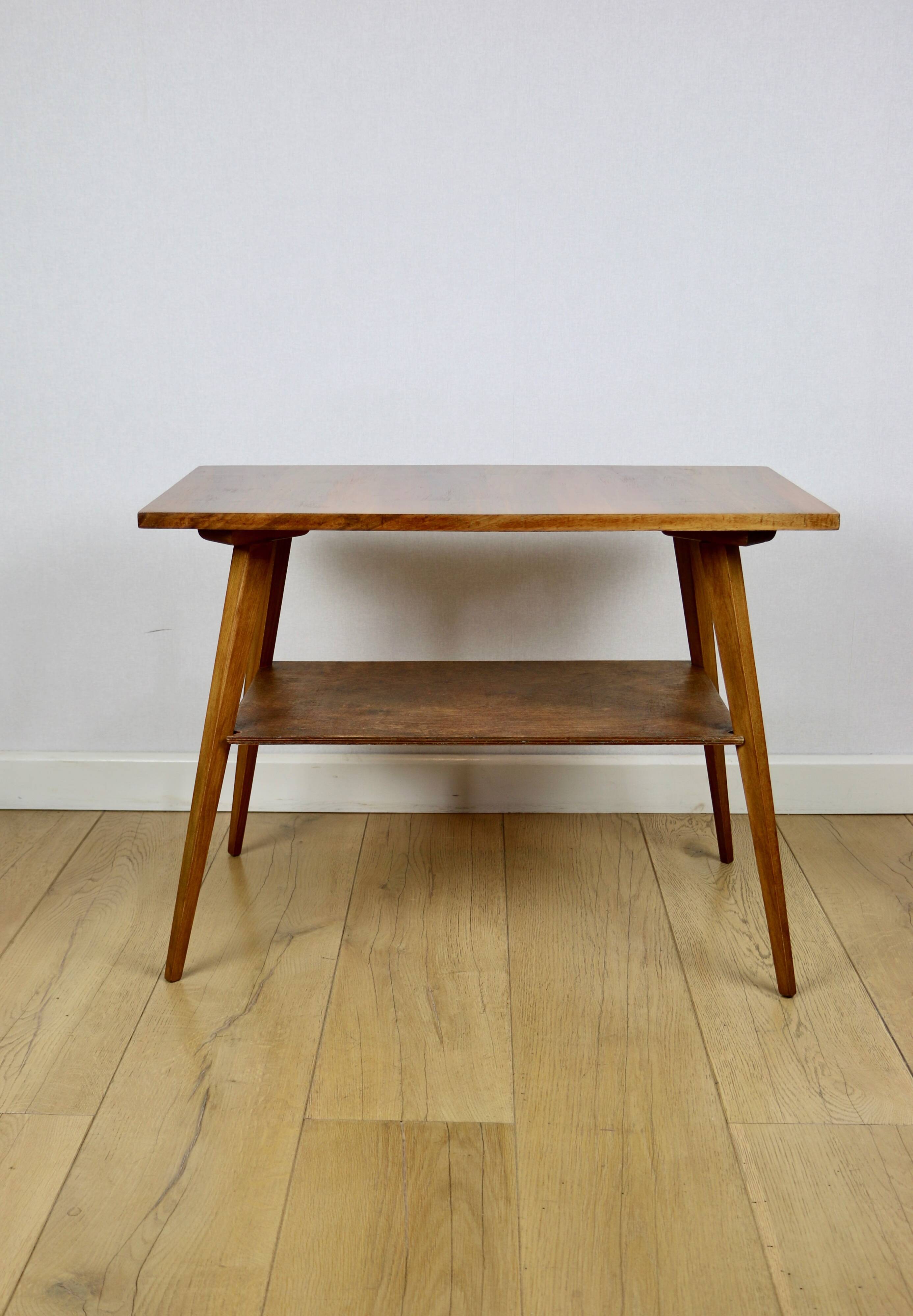 Polish coffee table console 1970s square-multifaceted