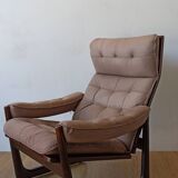 Genega Møbler leather armchair, Denmark, 1960s.