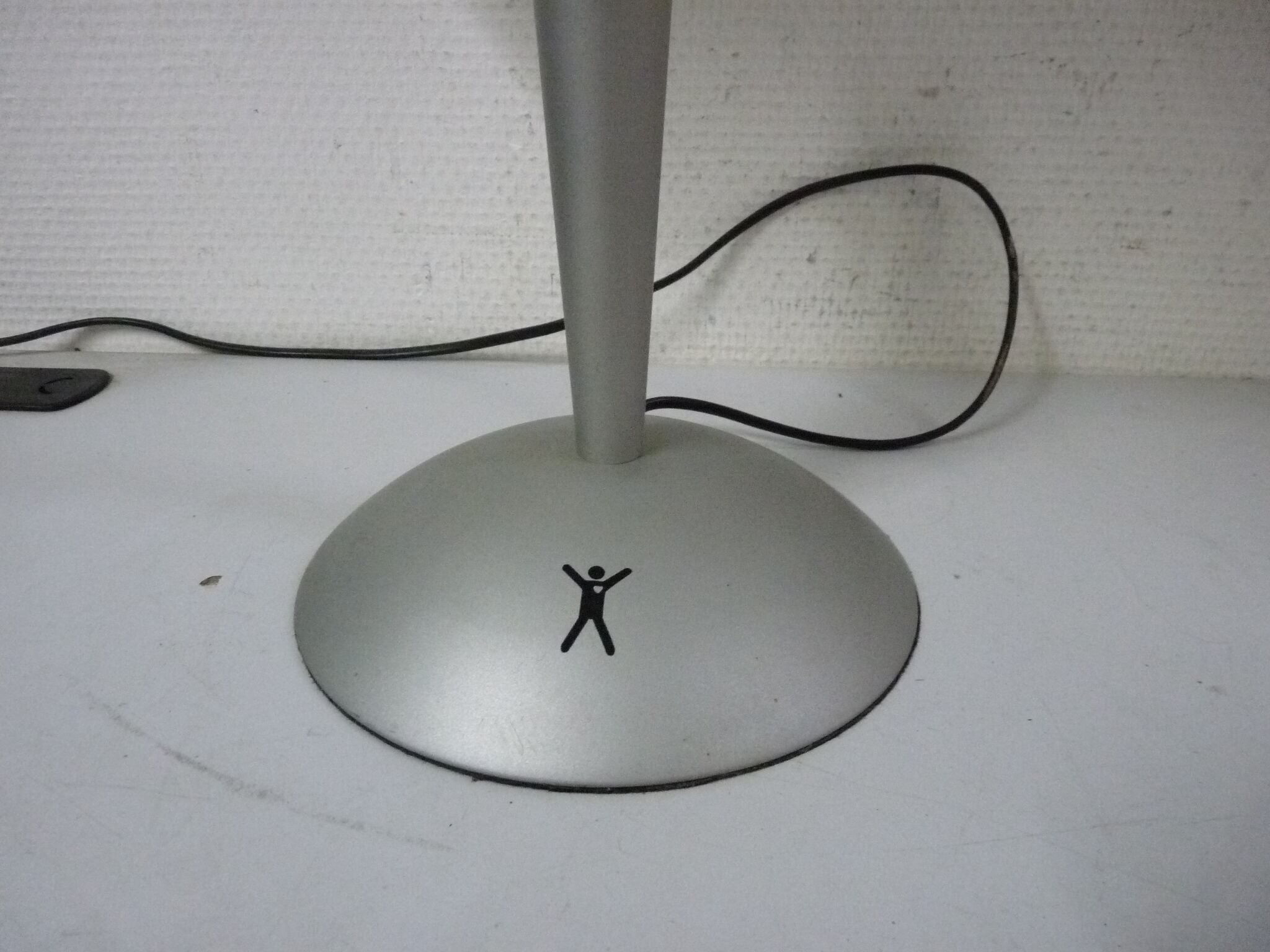 Glass and metal mushroom lamp