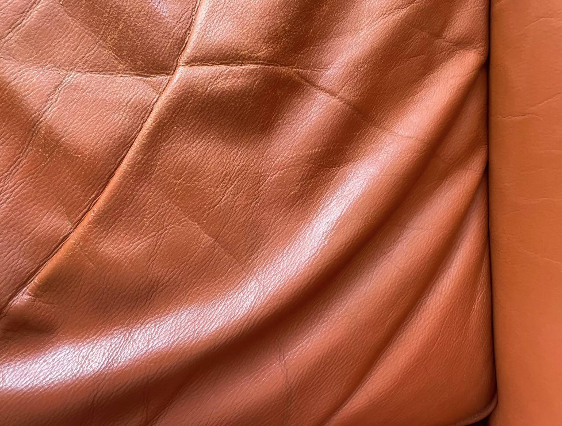 Tawny leather sofa De Sede "2011", Switzerland 1980