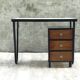 Modernist desk in metal and wood, 1950 s