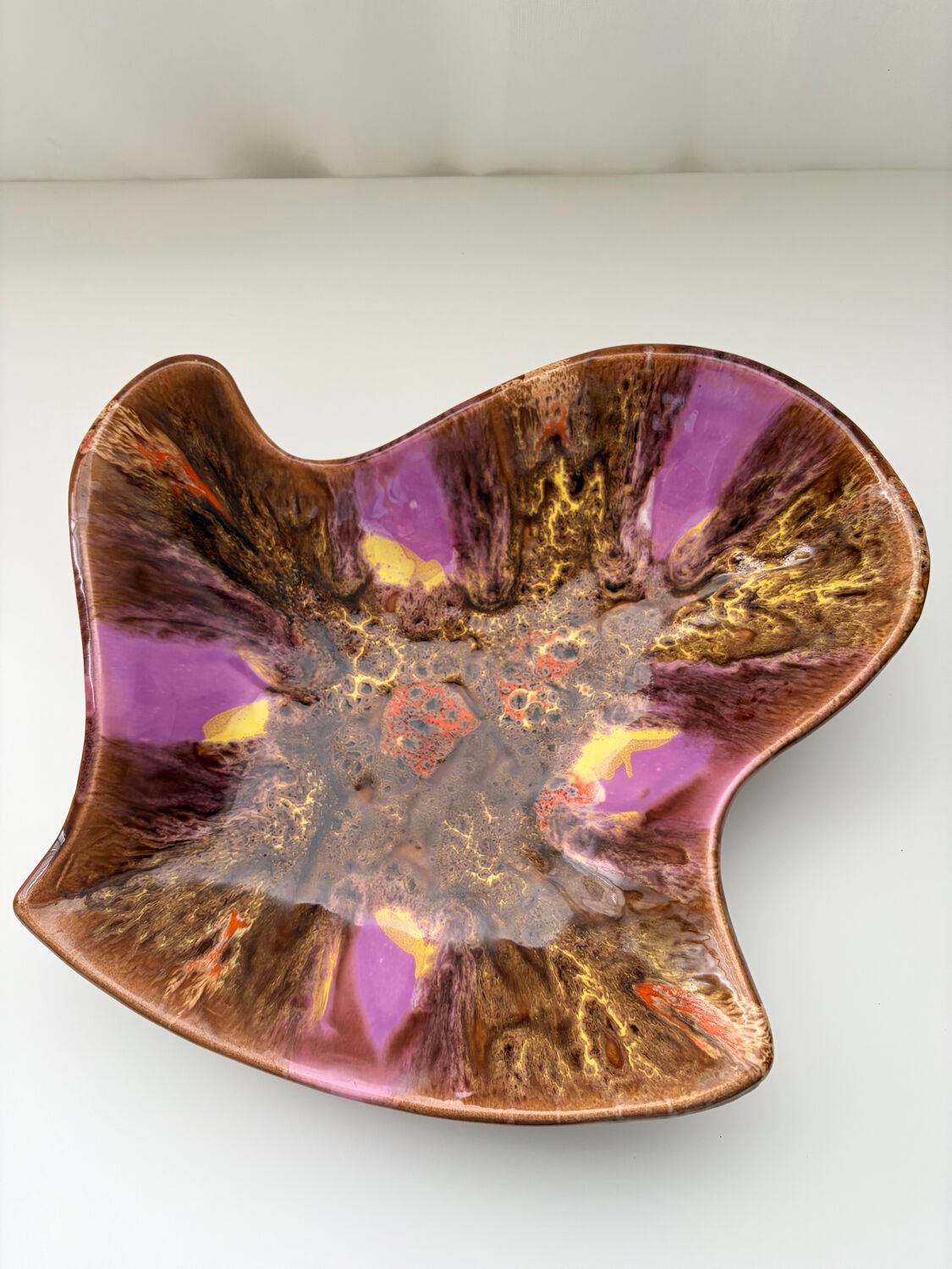 Vintage Vallauris decorative plate from the 50s/60s – glazed ceramic