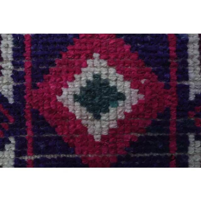 1970s Vintage Turkish Oushak Handmade Wool Cotton White Runner Rug 75x336