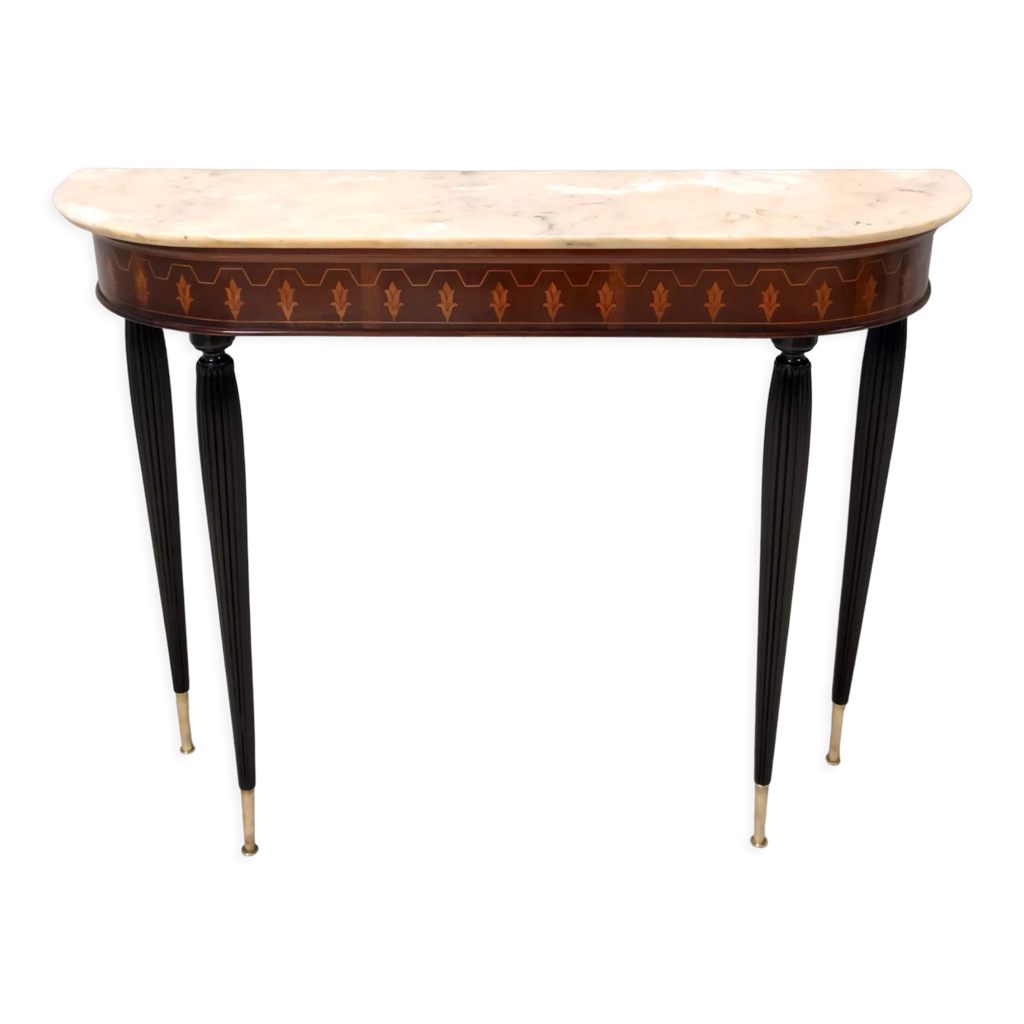 Console table with a demilune marble top italy Selency