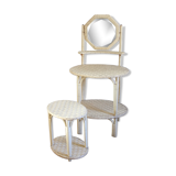 Dressing table and stool in scoubidou
