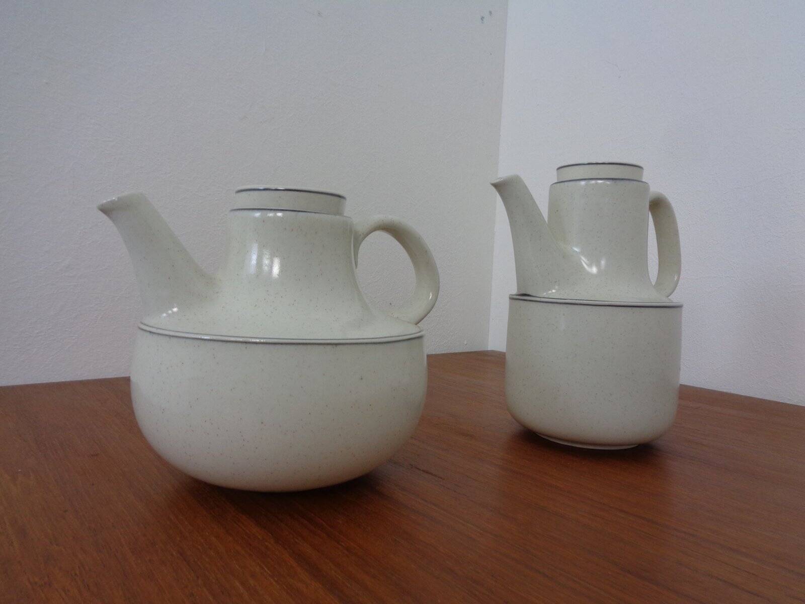 Swedish Birka Teapot & Coffeepot by Stig Lindberg for Gustavsberg, 1960s, Set of 2