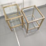 Pair gold Pierre Vandel side tables