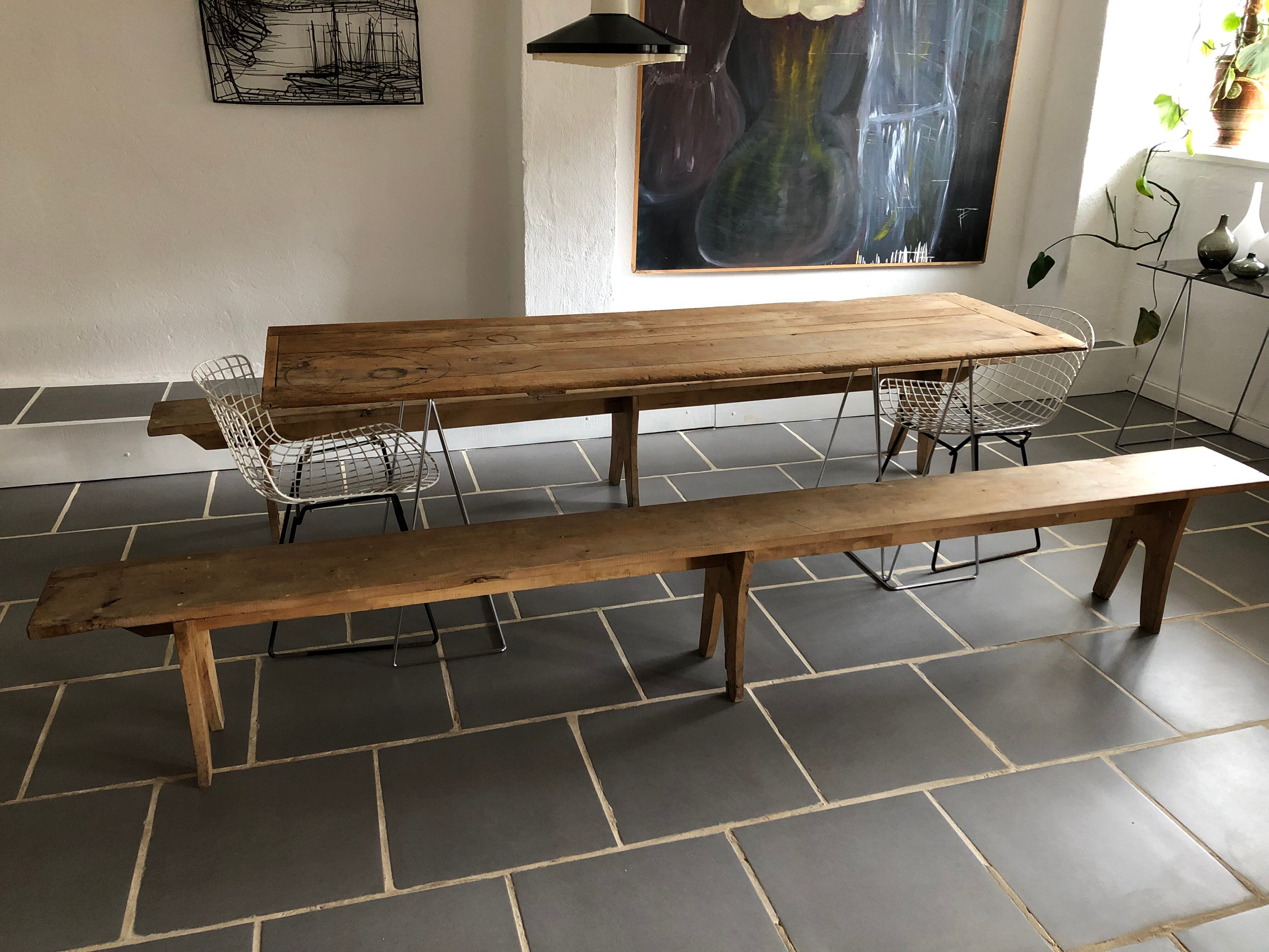 Pair of old farm benches 3 meters