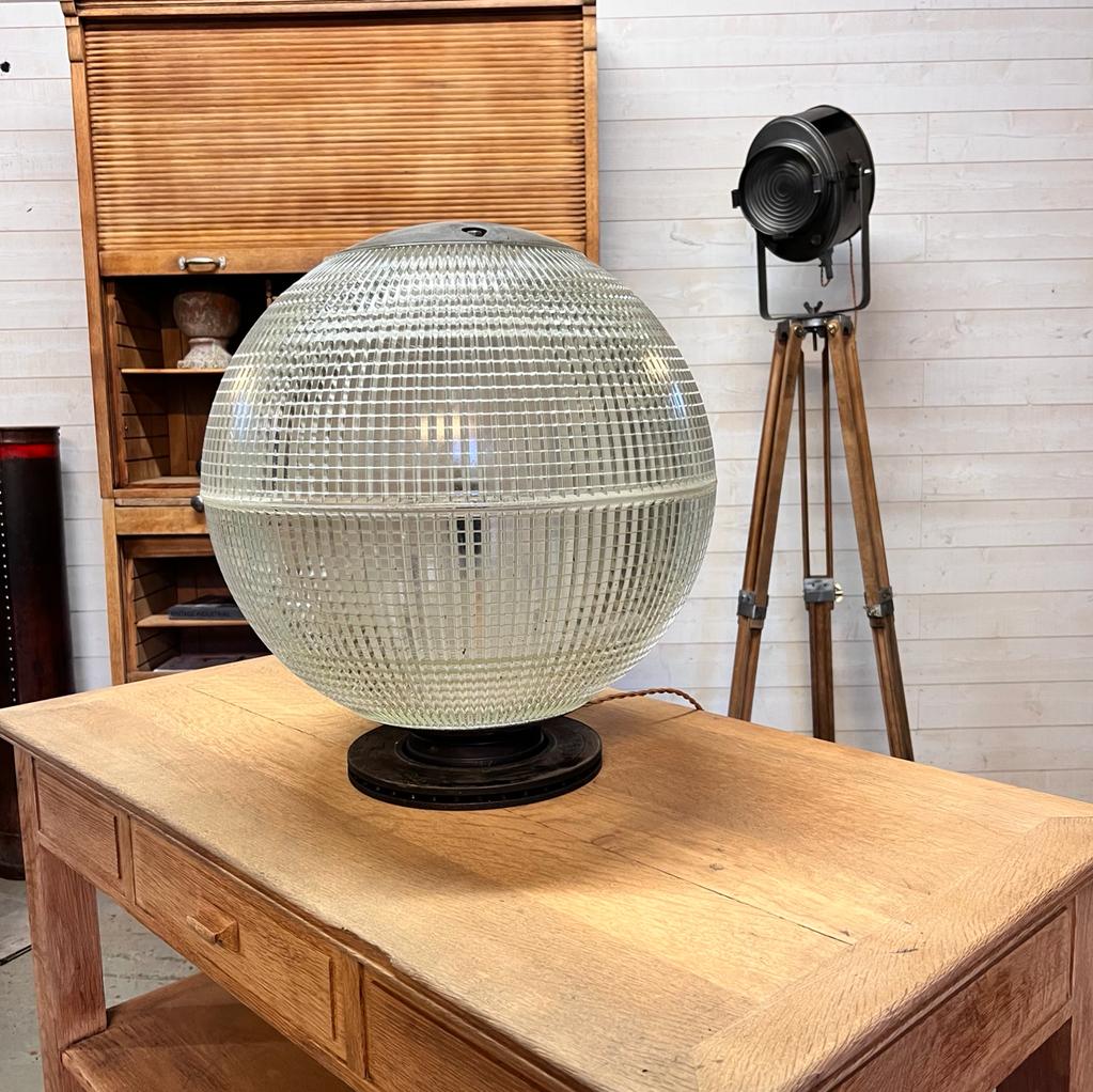 Patented Holophane glass prism ball 1950