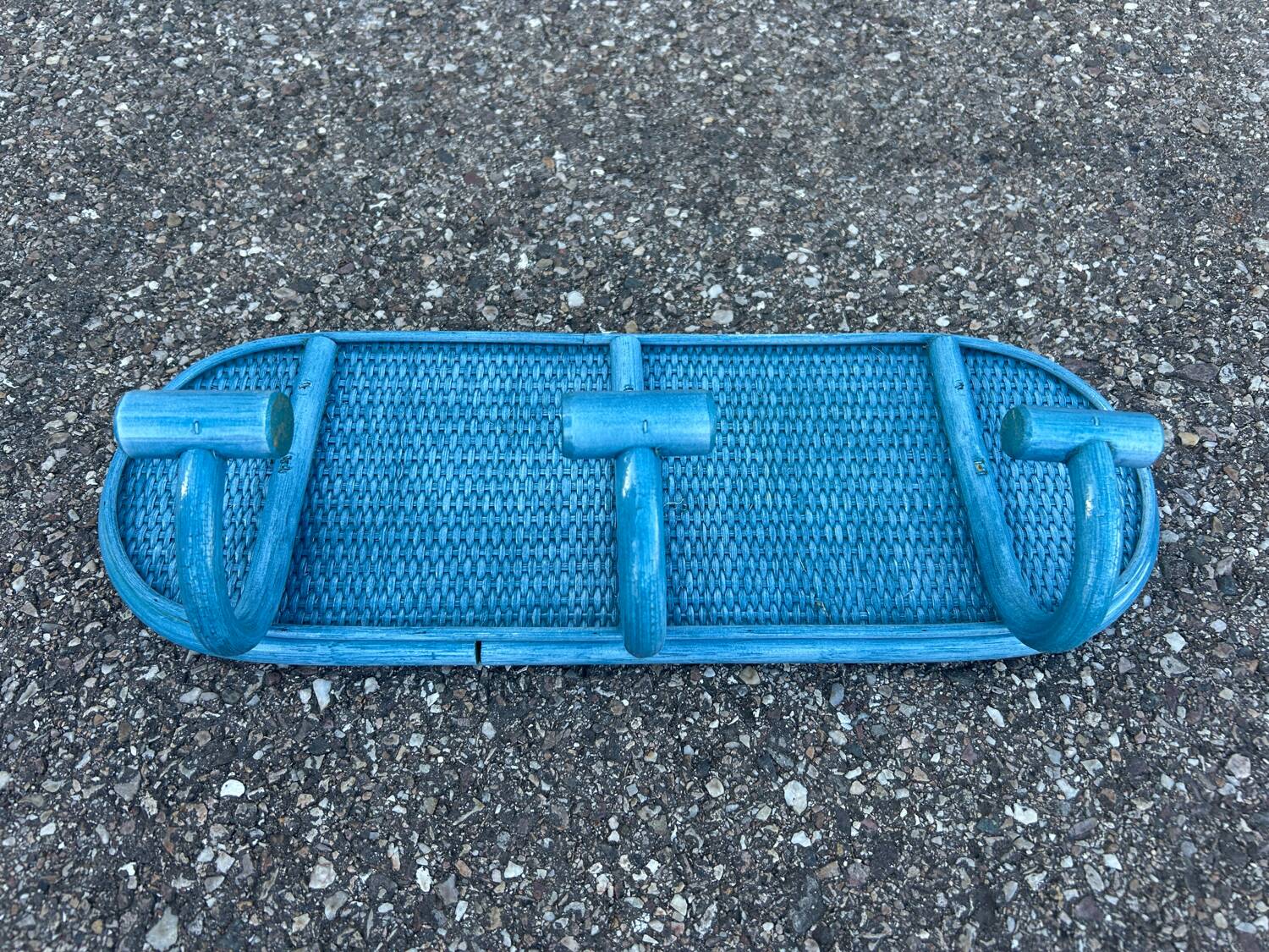 Rattan wall coat rack