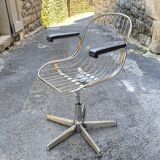Gastone rinaldi chrome metal armchair