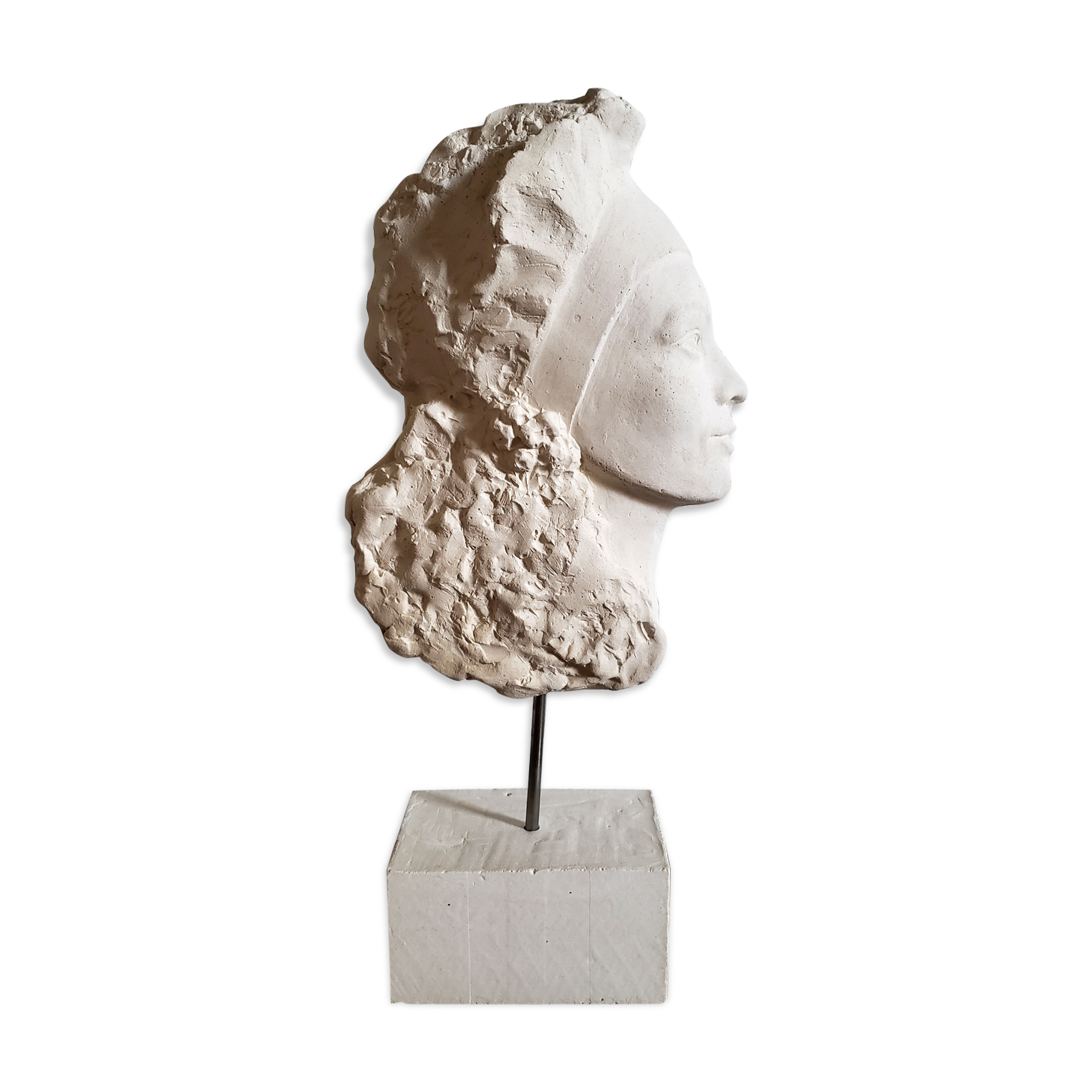Woman's head in plaster