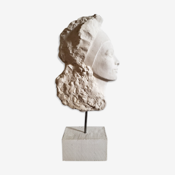 Woman's head in plaster