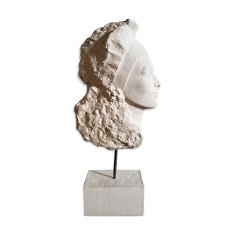 Woman's head in plaster