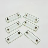 6 Card Holders Name Card Holder Placement At Table Glass And Silver Metal
