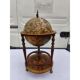 Bar globe terrestre vintage mappemonde en bois avec roulettes