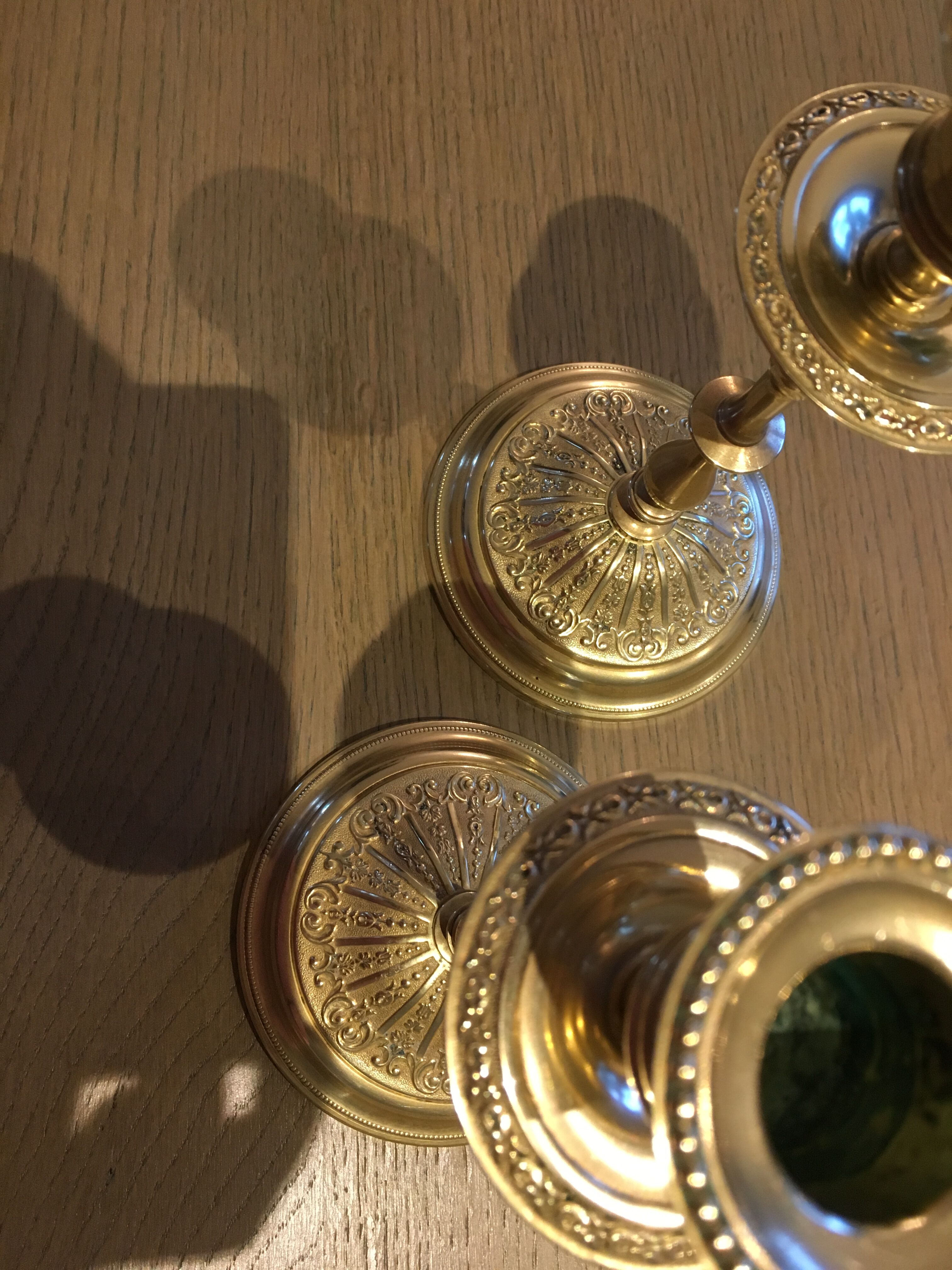 Ancient brass candlesticks