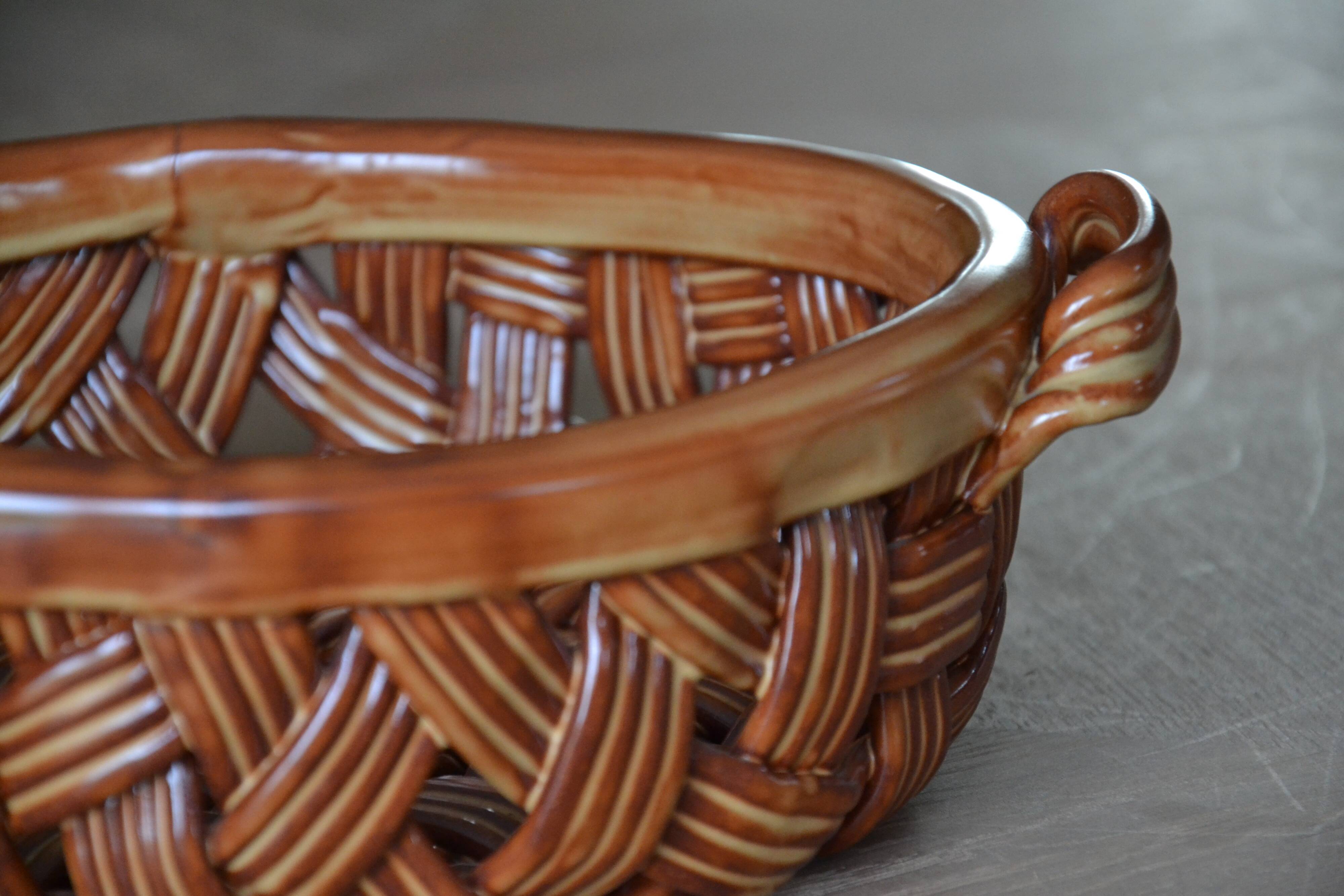 Vintage woven fruit bowl