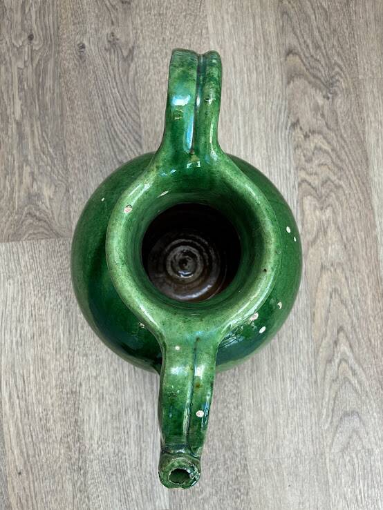 Pichet ou Cruche à Eau Ancien en Terre Cuite Vernissée (Orjol)