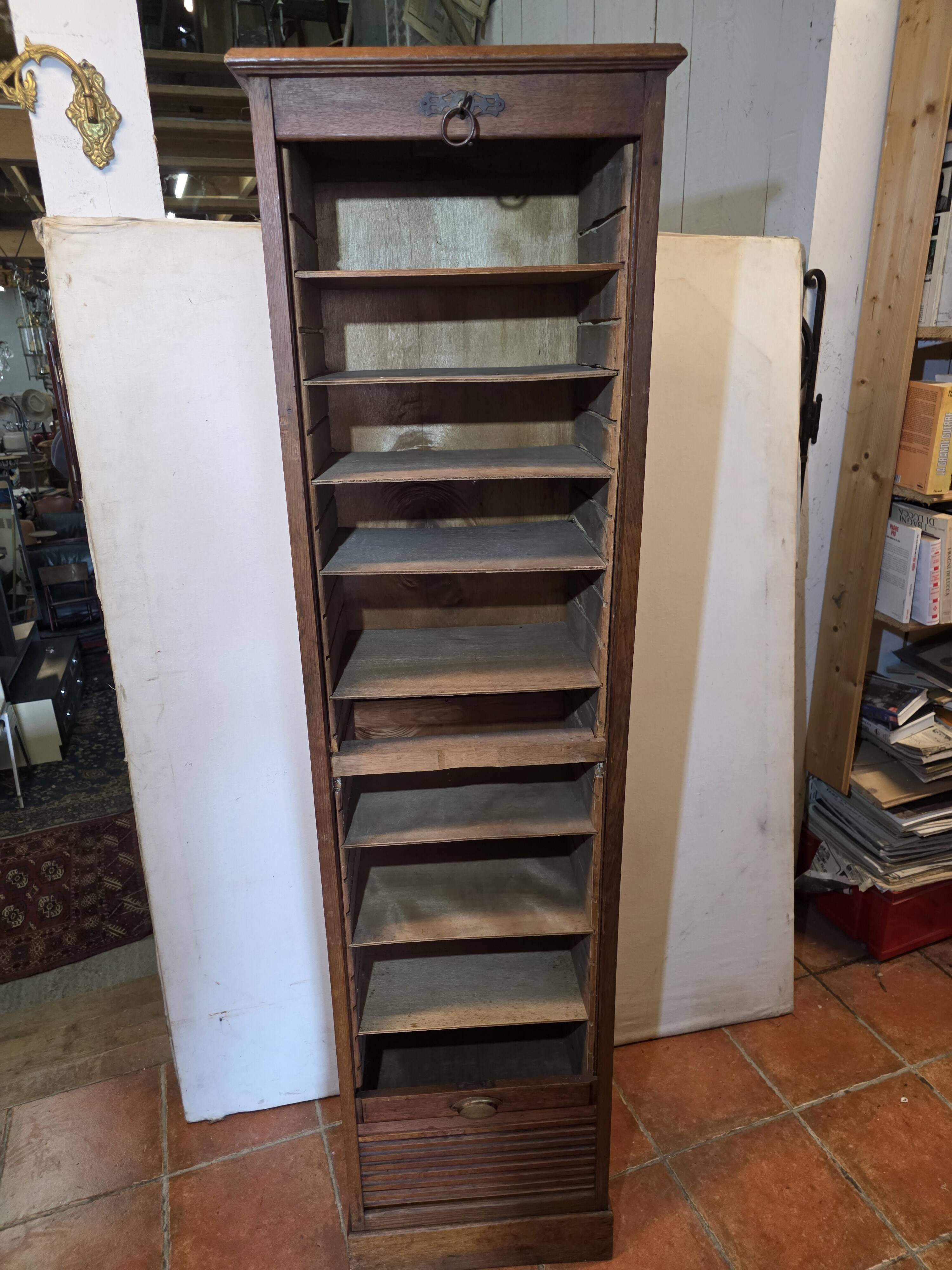 Pair of oak curtain file cabinets