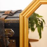 Art Deco style golden octagonal wall mirror