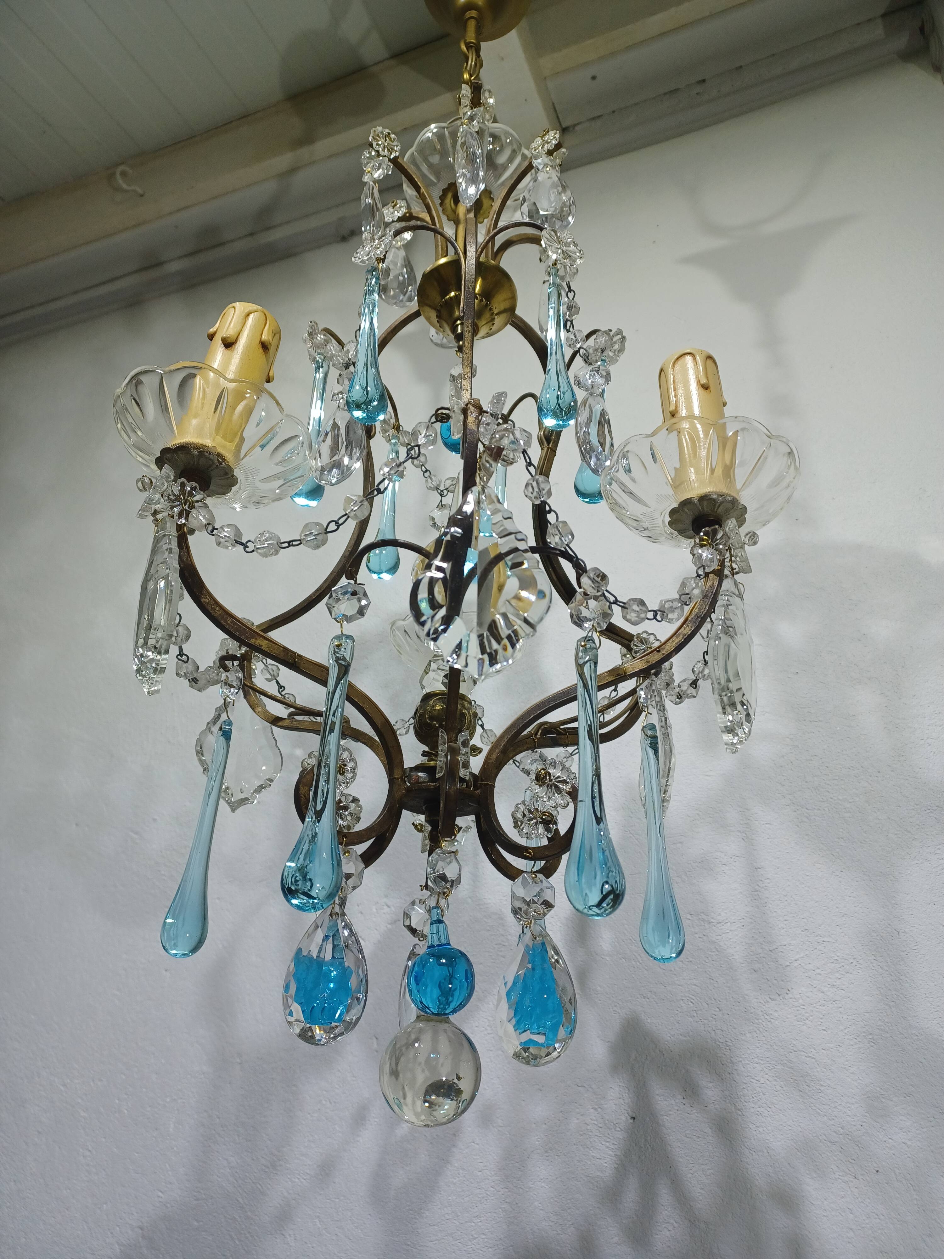 3-light cage chandelier