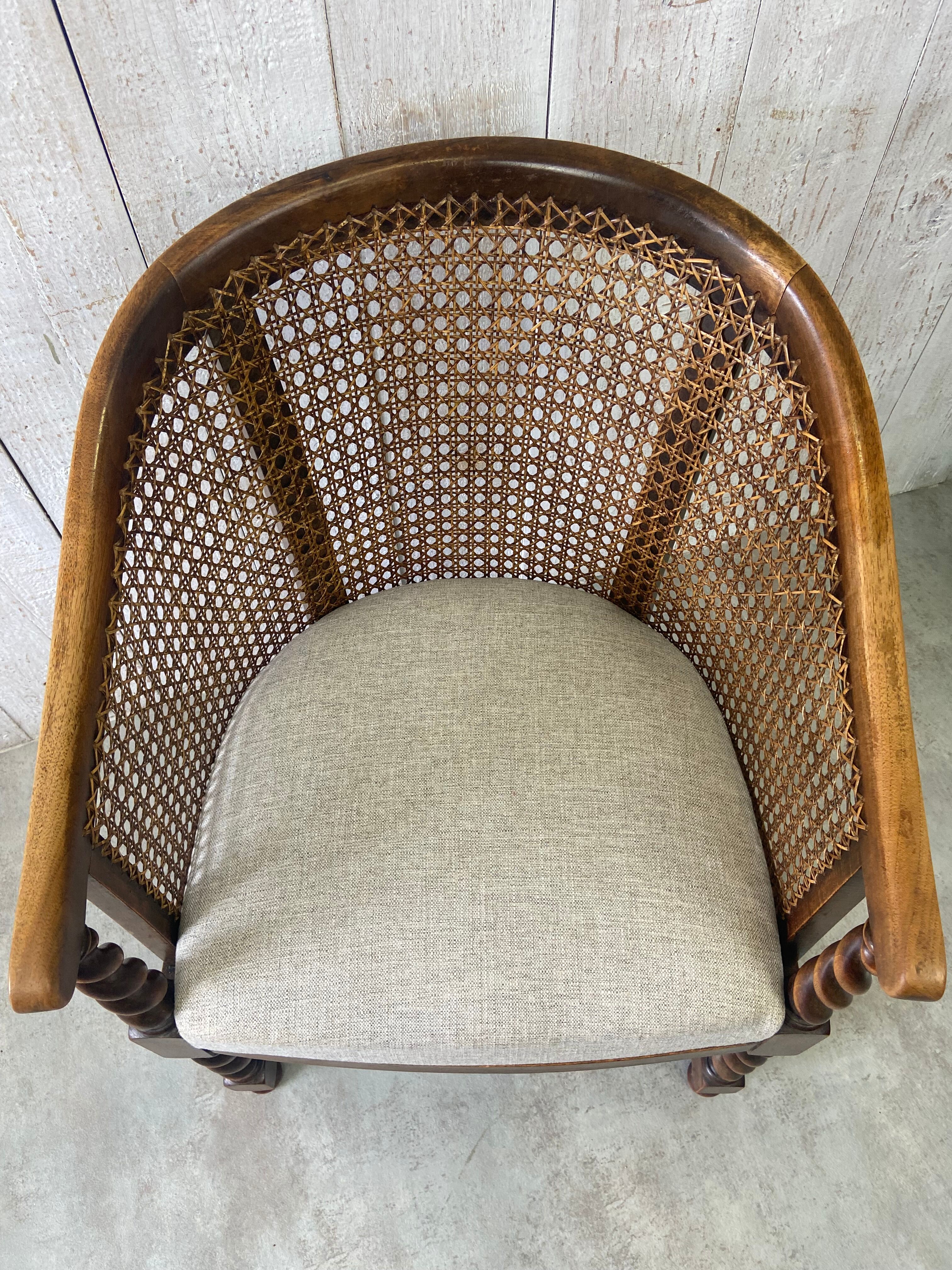 Antique chair with caning