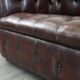Dark-flamed english chesterfield 2.5-seater sofa/button seat