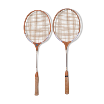 Pair of vintage badminton rackets