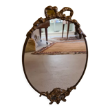 Classic Bronze and Brass Oval Mirror from the 1950s.