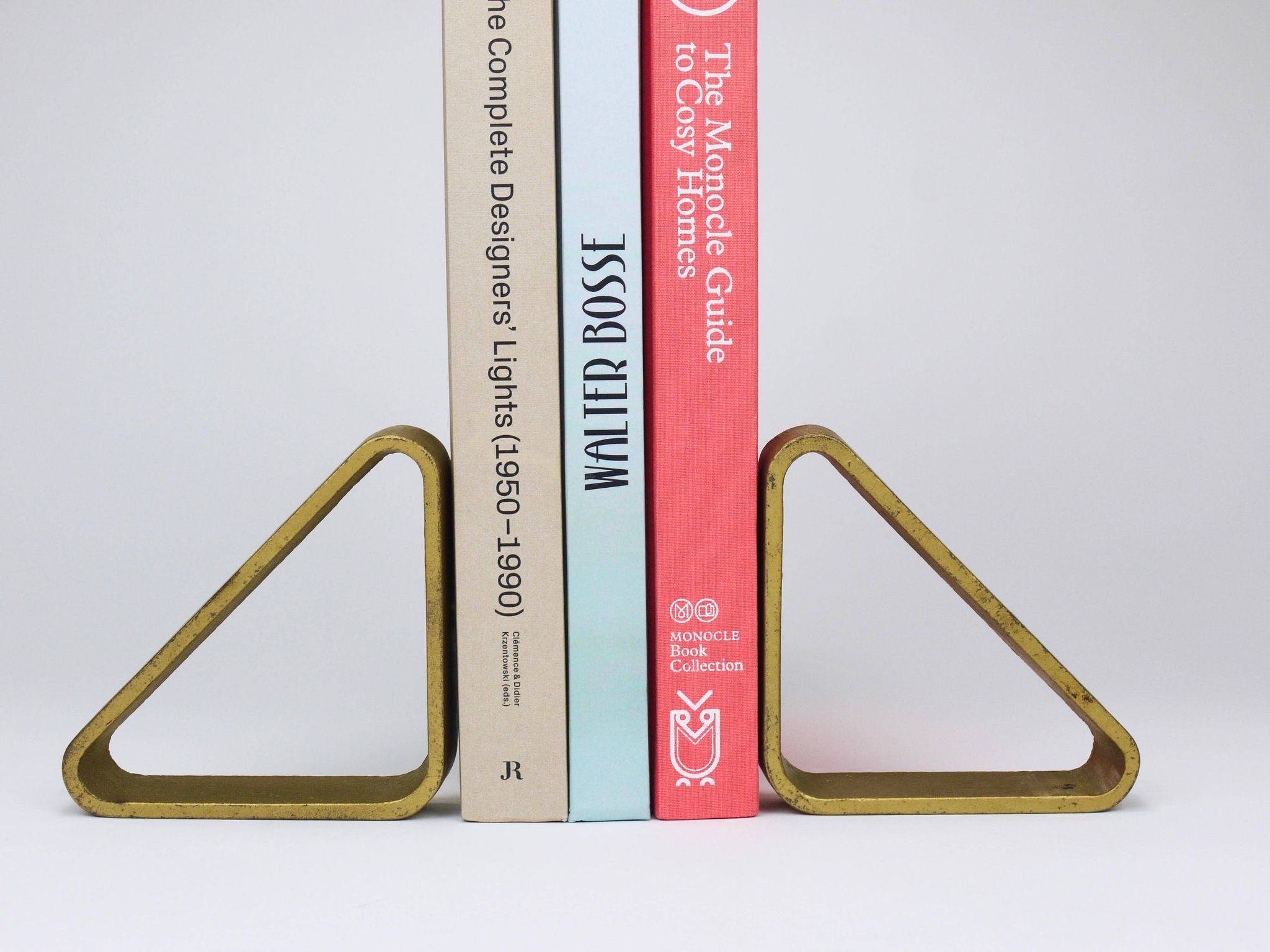 Carl Aubock III Pair of Triangular Bookends in Gilded Iron 5443, Vienna/Austria, 1970s