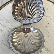 Pocket tray shell silver metal 60s-70s