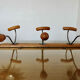 Coat rack bistro 3 hooks metal and wood 30s 40