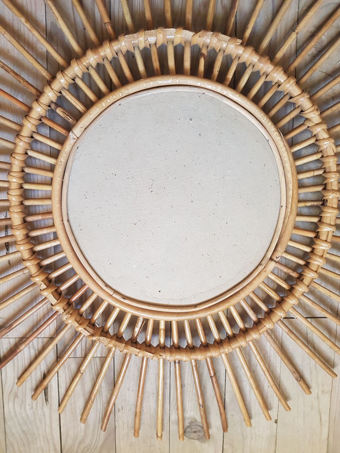 Rattan sun mirror
